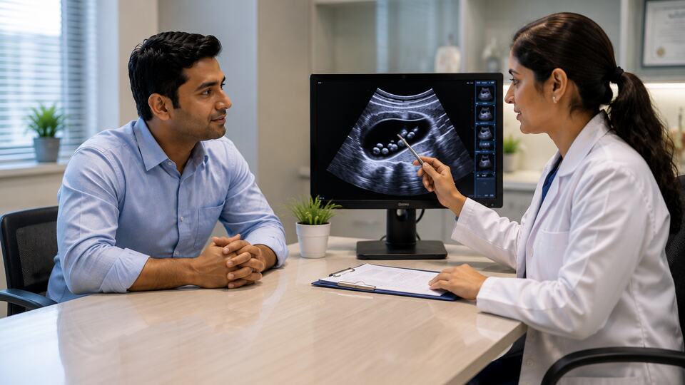 Factors Doctors Consider Before Gallstone Treatment Decision Medical illustration showing gallstone treatment decisions based on symptoms, bile ducts, imaging findings and overall health assessment